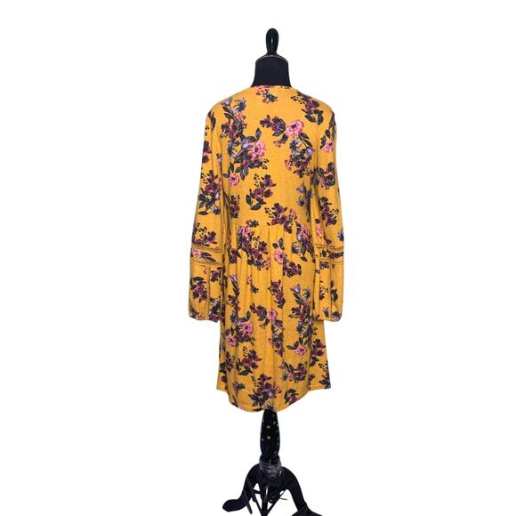Olive + Oak long sleeves yellow floral dress size Small - Picture 2 of 10